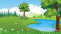 Lovely Cartoon Nature Landscape Background