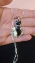 Lovely Cat & Heart Pendent Necklace