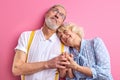 lovely caucasian mature couple stand together holding hands Royalty Free Stock Photo