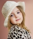 Lovely child girl portrait. Young model posing.Fashion kid close Royalty Free Stock Photo