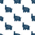 Lovely childish seamless vector pattern with elephants