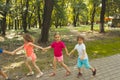Lovely children playing outdoors at summer camp Royalty Free Stock Photo