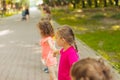 Lovely children playing outdoors at summer camp Royalty Free Stock Photo