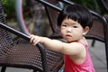 Lovely Chinese baby girl play at home