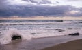 Sandy Hook Beach at sunset Royalty Free Stock Photo