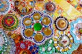 Lovely colorful mosaic designs made with pottery shards and glass gems, at Pha Sorn Kaew, in Khao Kor, Phetchabun, Thailand. Royalty Free Stock Photo