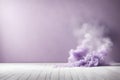 A lovely contemporary abstract light lilac backdrop with a smooth floor and trailing smoke