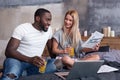 Lovely couple drinking juice together Royalty Free Stock Photo