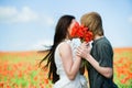 Lovely couple kissing Royalty Free Stock Photo