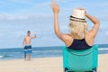 lovely couple on tropical beach Royalty Free Stock Photo