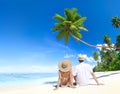Lovely Couple At Tropical Beach Royalty Free Stock Photo