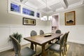 Lovely craftsman style dining room with coffered cealing Royalty Free Stock Photo