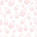 Lovely cupcake seamless background pattern