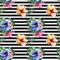 Lovely cute beautiful wonderful graphic bright tropical hawaii floral herbal summer Royalty Free Stock Photo