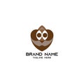 Lovely Cute Brown Owl Logo