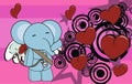 Lovely cute plush elephant mouse cartoon background Royalty Free Stock Photo