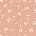 Lovely ditsy floral seamless pattern, tiny hand drawn flowers, great as background, for textiles, banners, wallpapers, wrapping -