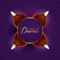 Lovely diwali festival celebration card design