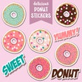 Delicious donut stickers