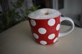 Dotty coffe mug , morning coffe, relax