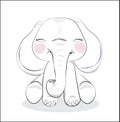 Lovely drawn baby elephant