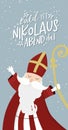 Lovely drawn Nikolaus character, , text in german saying \