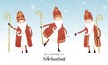 Lovely drawn Nikolaus character, , text in german saying