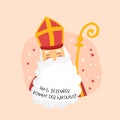 Lovely drawn Nikolaus character, text in german \