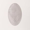 Lovely Easter minimal concept. Optimistic flat lay arrangements made of gray fluffy texture egg shaped with ow white background