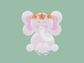 Lovely elephant cartoon Illustration background