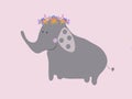 Lovely elephant cartoon Illustration background