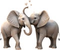 A charming elephant couple showcasing love and togetherness. Royalty Free Stock Photo