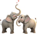 A charming elephant couple showcasing love and togetherness. Royalty Free Stock Photo