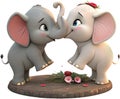 A charming elephant couple showcasing love and togetherness. Royalty Free Stock Photo