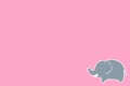 Lovely elephant on pink background