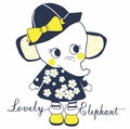 LOVELY ELEPHANT PRINT VECTOR