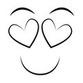 lovely face emoticon isolated icon design