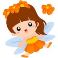 A lovely fairy with orange wild flower