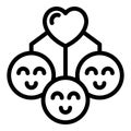 Lovely family icon outline vector. Happy fun Royalty Free Stock Photo