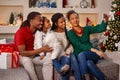 Family making selfie on Christmas Royalty Free Stock Photo