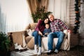 Lovely family portrait at Christmas. Winter holiday Xmas and New Year concept Royalty Free Stock Photo