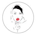 Lovely female face. Beauty vector icon