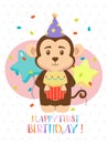 Lovely First Birthday Card Design Royalty Free Stock Photo