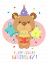 Lovely First Birthday Card Design Royalty Free Stock Photo