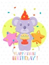 Lovely First Birthday Card Design Royalty Free Stock Photo