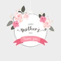 Lovely floral Mother`s Day design with flowers and hand writing, great for advertising, invitations, cards - vector design