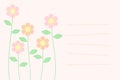 Lovely flowers message card on pastel tone background.