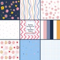 Lovely flowers pattern. Spring time and children textile elements