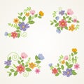 Lovely Flowers - Floral Wreath Design Royalty Free Stock Photo