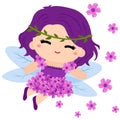 A lovely flying fairy with flowers